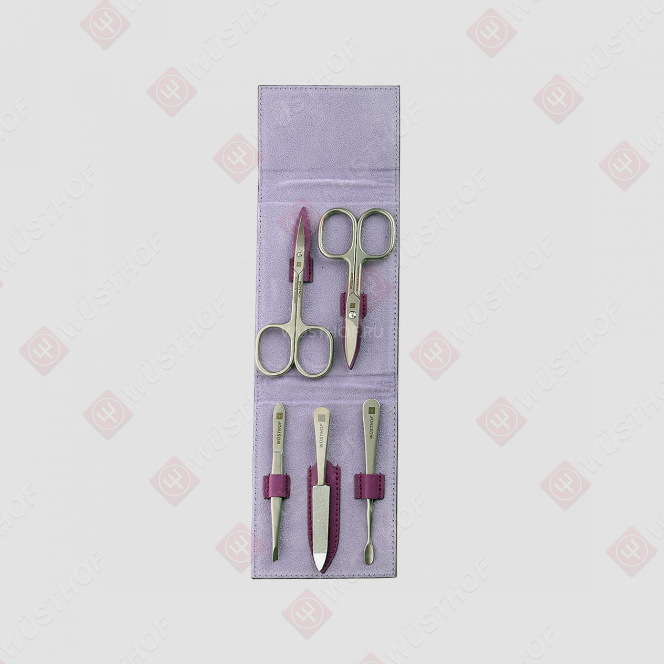 Набор маникюрный 5 предмета в мягком футляре, цвет фиолетовый, серия Manicure sets, WUESTHOF, Германия