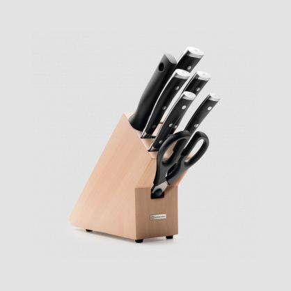 Набор ножей 5 предметов + мусат+ ножницы в подставке, серия Classic Ikon, WUESTHOF,  Золинген, Германия, Серия Classic Ikon