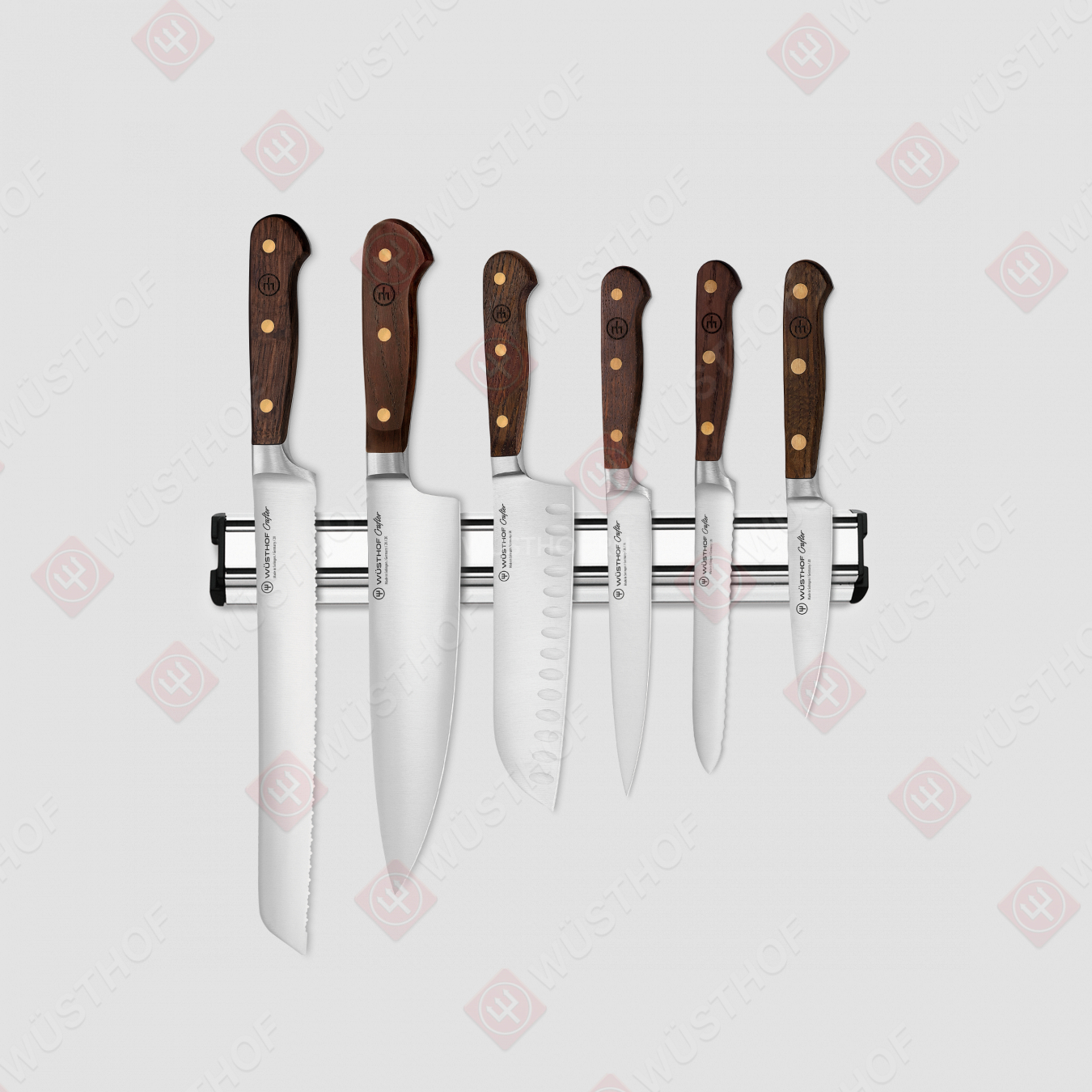 Набор из 6-ти кухонных ножей на магнитном держателе, серия Crafter, WUESTHOF, Золинген, Германия
