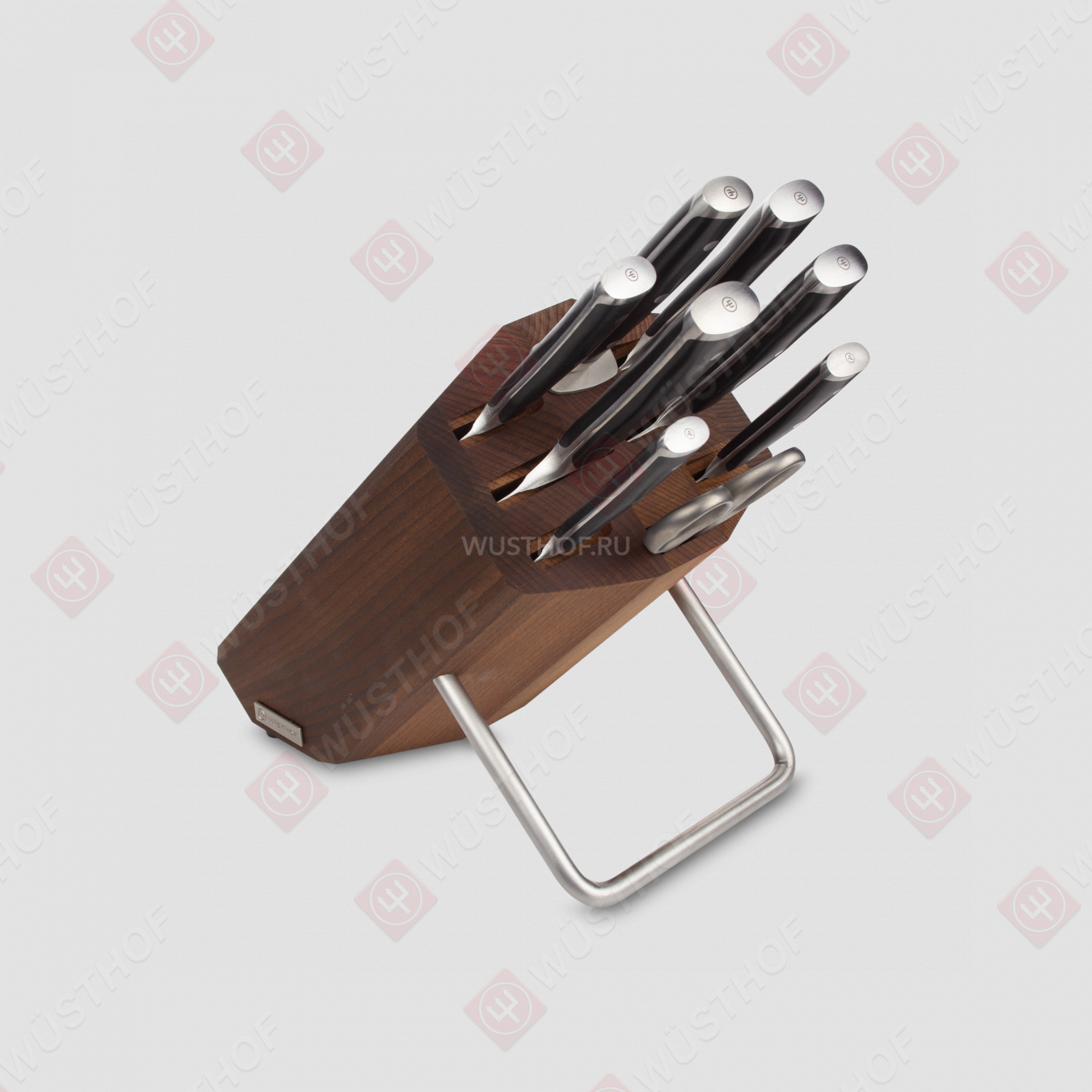 Набор из 6-ти кухонных ножей в деревянной подставке, серия Classic Ikon, WUESTHOF, Германия