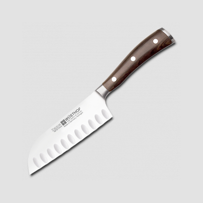 Нож кухонный Сантоку с углублениями на кромке 14 см, серия Ikon, WUESTHOF, Золинген, Германия, Ножи поварские (в японском стиле)