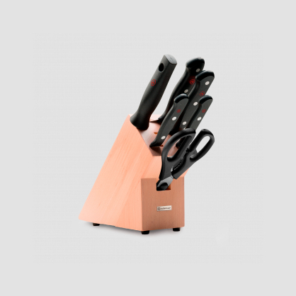 Набор кухонных ножей 4 шт + мусат и ножницы в подставке, серия Gourmet, WUESTHOF, Золинген, Германия, Серия Gourmet