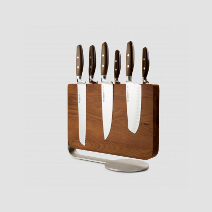 Набор кухонных ножей 6 штук на деревянной, магнитной подставке, серия Epicure, WUESTHOF, Золинген, Германия, Наборы ножей с подставкой