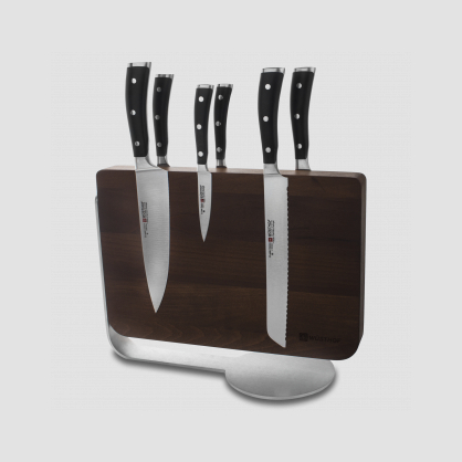 Набор кухонных ножей 6 штук на деревянной, магнитной подставке, серия Classic Ikon, WUESTHOF, Золинген, Германия, Наборы ножей с подставкой
